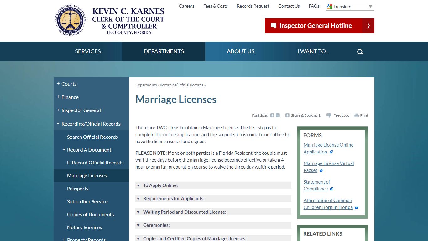 Marriage Licenses | Lee County Clerk of Court, FL